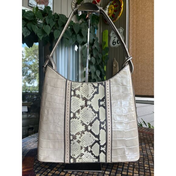 Brahmin Meryl Gallery Nova Tote Python & Croc Embossed Leather EUC! - Picture 9 of 11